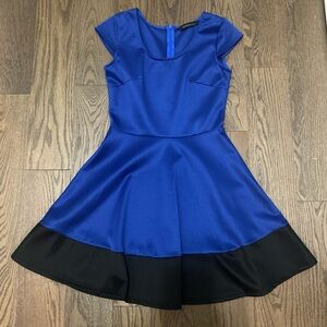Blue and black dress